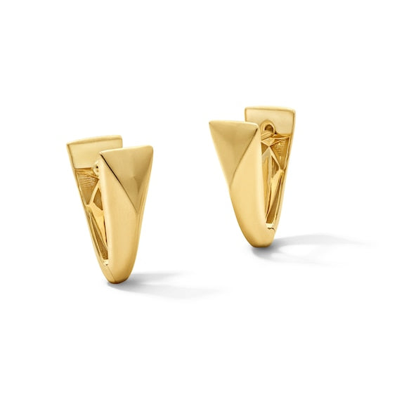 Triangle Hoop Earrings in 10K Gold